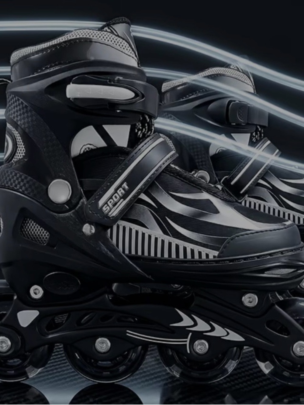 Sporto Kids Inline Skates - Black and Silver